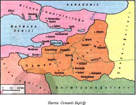 osman bey dönemi harita